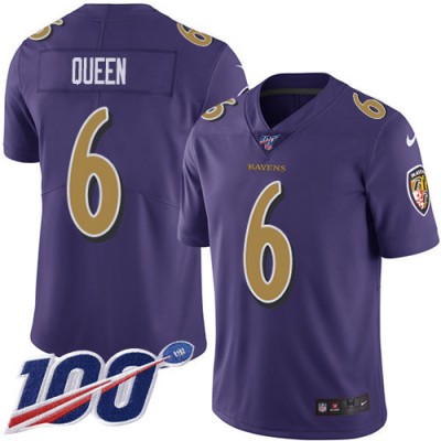 Nike Baltimore Ravens #6 Patrick Queen Purple Men's Stitched NFL Limited Rush 100th Season Jersey